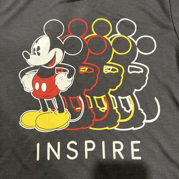 Disney‎ Shirt Kids Medium 7–9 Gray Mickey Mouse Short Sleeve Tunic Inspire - Picture 4 of 9